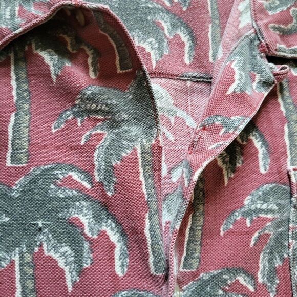 Bugle Boy Orignal Short Sleeved Palm Trees Red Hawaiian Button Up Shirt Mens XXL - Picture 3 of 6